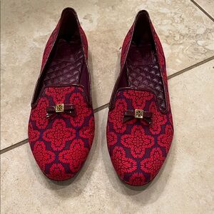 Tory Burch Red Floral Women's Loafers